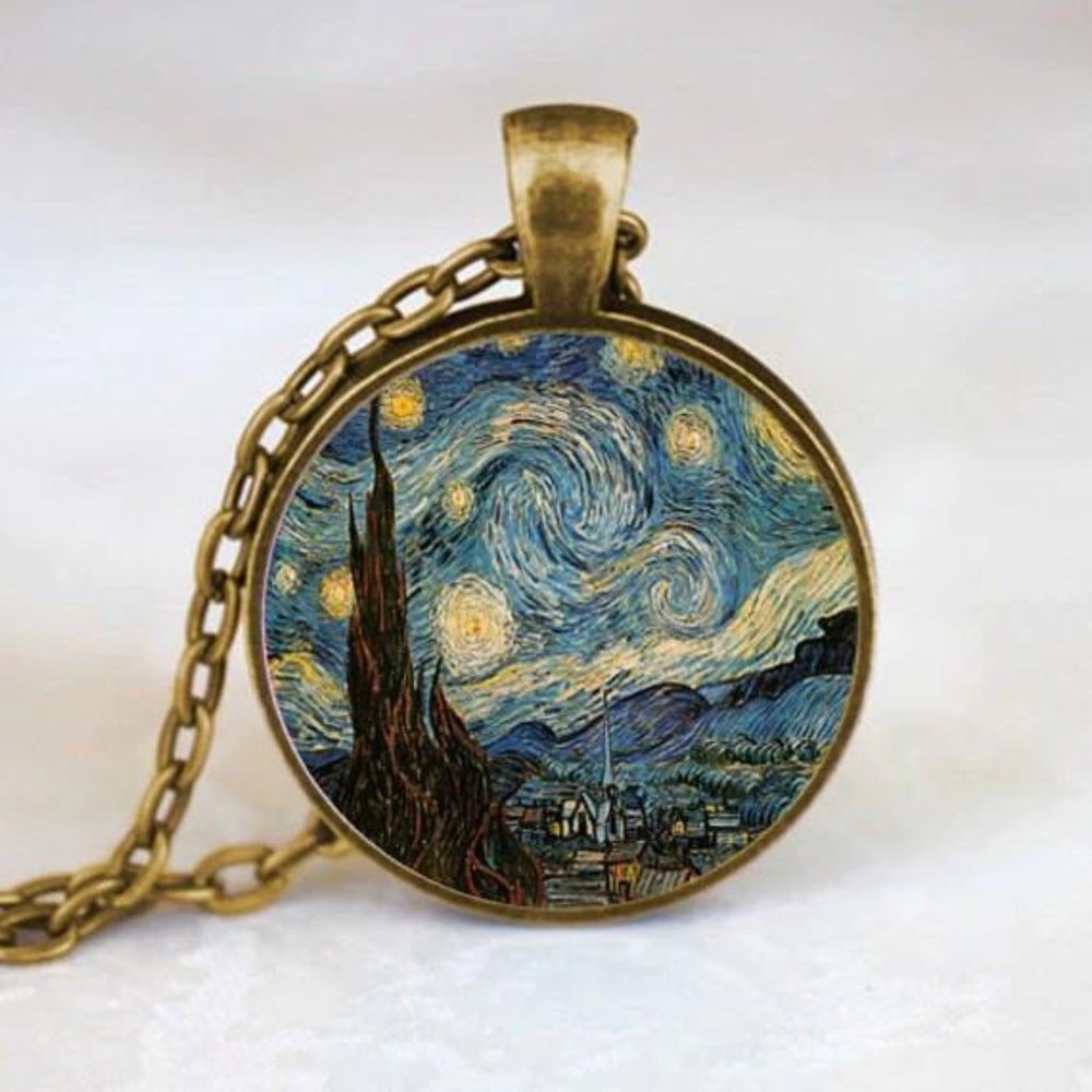 Vintage Style Van Gogh Oil Painting Necklace / Art Style Necklace / Art Ornament